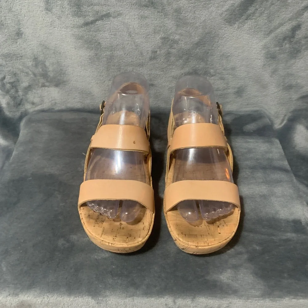 Korks Kork-Ease Pink Leather Cork Platform Wedge Sandals Q32206 CBTB16 Mens 6.5M